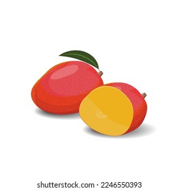 Mango cartoon fruit. Vegan organic eco product. vector illustration.
