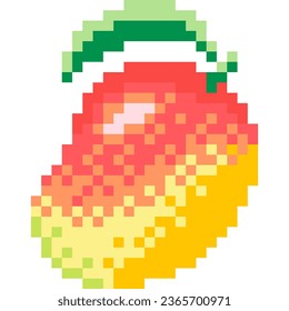 mango cartoon icon in pixel style