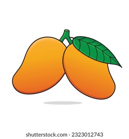 Mango. Mango cartoon icon vector design illustration wallpaper.lemon with leaf. slices mango. sweet mangos.  mangga manis cartoon