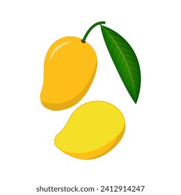 Mango Cartoon Vektor Alphabet M Frucht