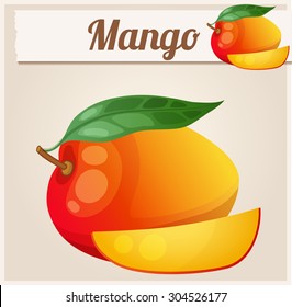 Mango.  Cartoon vector icon. Series of food and drink