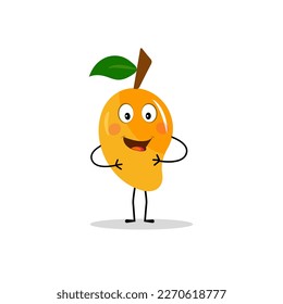Mango character design. Kawaii mango characters vector illustration of cute cartoon, use them as stickers, patterns, t-shirt designs,fruit logo, all printed media, cartoons, etc