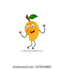 Mango character design. Kawaii mango characters vector illustration of cute cartoon, use them as stickers, patterns, t-shirt designs,fruit logo, all printed media, cartoons, etc