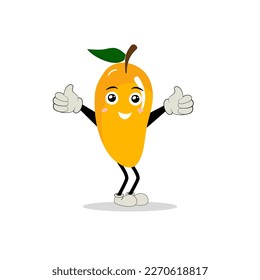 Mango character design. Kawaii mango characters vector illustration of cute cartoon, use them as stickers, patterns, t-shirt designs,fruit logo, all printed media, cartoons, etc