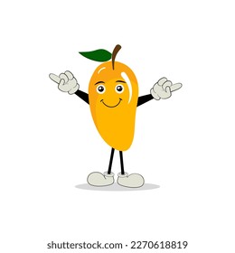 Mango character design. Kawaii mango characters vector illustration of cute cartoon, use them as stickers, patterns, t-shirt designs,fruit logo, all printed media, cartoons, etc