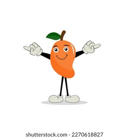 Mango character design. Kawaii mango characters vector illustration of cute cartoon, use them as stickers, patterns, t-shirt designs,fruit logo, all printed media, cartoons, etc