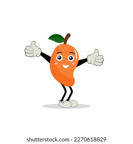 Mango character design. Kawaii mango characters vector illustration of cute cartoon, use them as stickers, patterns, t-shirt designs,fruit logo, all printed media, cartoons, etc