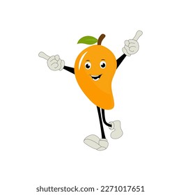 Mango character design. Kawaii mango characters vector illustration of cute cartoon, use them as stickers, patterns, t-shirt designs,fruit logo, all printed media, cartoons, etc