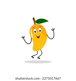 Mango character design. Kawaii mango characters vector illustration of cute cartoon, use them as stickers, patterns, t-shirt designs,fruit logo, all printed media, cartoons, etc
