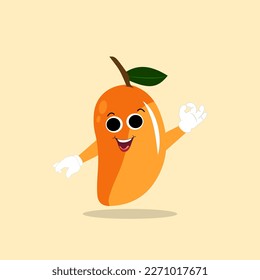 Mango character design. Kawaii mango characters vector illustration of cute cartoon, use them as stickers, patterns, t-shirt designs,fruit logo, all printed media, cartoons, etc