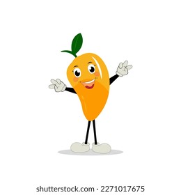 Mango character design. Kawaii mango characters vector illustration of cute cartoon, use them as stickers, patterns, t-shirt designs,fruit logo, all printed media, cartoons, etc