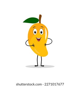 Mango character design. Kawaii mango characters vector illustration of cute cartoon, use them as stickers, patterns, t-shirt designs,fruit logo, all printed media, cartoons, etc