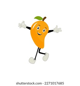 Mango character design. Kawaii mango characters vector illustration of cute cartoon, use them as stickers, patterns, t-shirt designs,fruit logo, all printed media, cartoons, etc