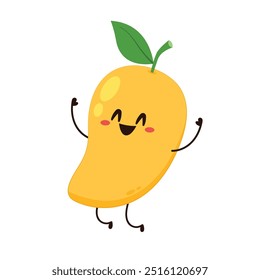 Mango character design. Mango vector on white background. Thailand dessert.