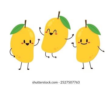 Personagem de manga. Vetor de manga sobre fundo branco. Sobremesa da Tailândia.