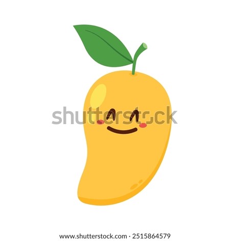 Mango character design. Mango vector on white background. Thailand dessert.