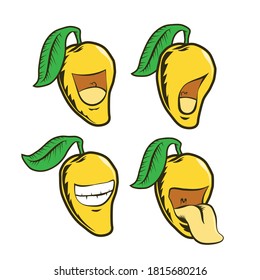 Mango character icon with expressions