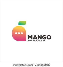 logotipo de gradiente de charla de mango abstracto moderno