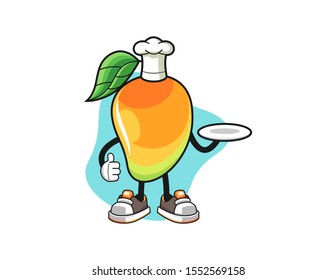 Mango chef cartoon. Mascot Character vector.