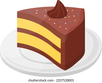 Mango Chocolate Sandwich Ice Cream Cake concept, vanilla cream tart vector icon design, Fast Food symbol, Junk food sign, popular inexpensive good taste snacks stock illustration 