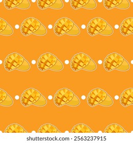Mango and circle fabric pattern