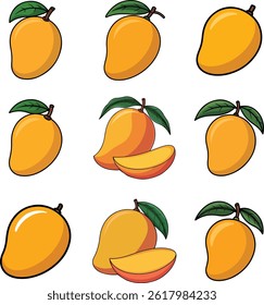 Diseño de frutas tropicales frescas de Vector Clipart de mango