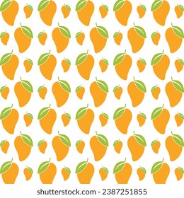 Mango colorful realistic seamless pattern trendy vector illustration background