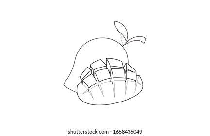 Mango Malerei Buch Früchte, um Kinder zu bilden. Farbseiten