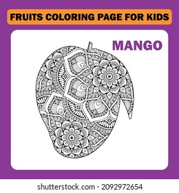 Mango Coloring Pages KDP for Kids.