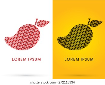 Mango, Design using triangle shape, sign, logo, symbol, icon, graphic, vector.