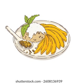 mango, Desserts, isolate, vector, illustration