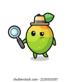 Mango Detektiv Charakter analysiert eine Hülle , süße Stil Design für T-Shirt, Aufkleber, Logo-Element