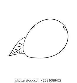 Mango-Doodle-Symbol. Handgezeichnete schwarze Skizze. Vektorgrafik.