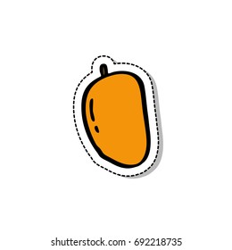mango doodle icon, sticker
