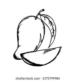 Mango Doodle Icon Vector Simple Design