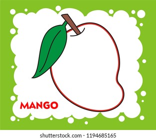 MANGO DRAWING COLORING PAGE VECTOR ILLUSTRATION