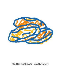 Vector de dibujo de icono de doodle de fruta seca de mango. signo de fruta seca de mango. ilustración de símbolo aislado