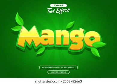 Mango editable text effect with leaf decoration 