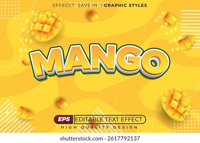 Mango Editable Text Effect Style - Tropical Fruit Theme for Graphic Design