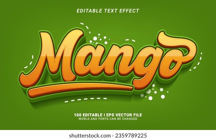 vector de efecto de texto modificable de mango