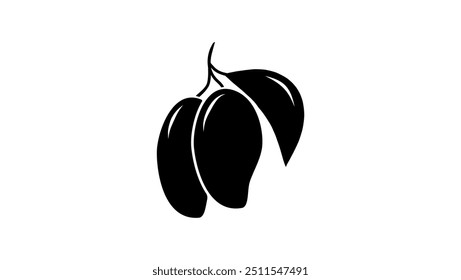 Mango-Emblem, schwarz, einzelne Silhouette