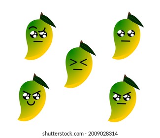 Mango emoticons 5 good for children's book, poster, flyer or others