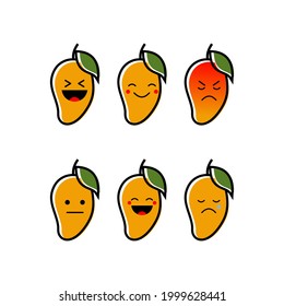 mango emotion reaction icon vector logo illustration