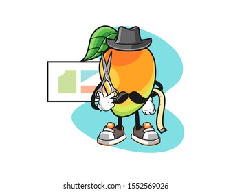 Mango fashion designer cartoon. Mascot Character vector.