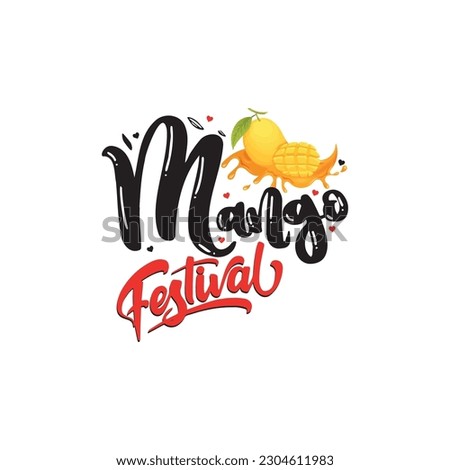 Mango Festival word, Mango festival template design, isolated in white background, Vector illustrations for poster , abstract banner
