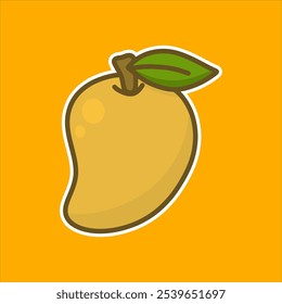 manga design plano vetor ilustração. manga fruta colorida. Fruta tropical natural.