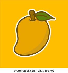 mango flat design vector illustration. mango colorful fruit. Natural tropical fruit.