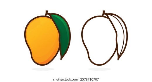 Mango flat icon, sign, symbol, vector illustration