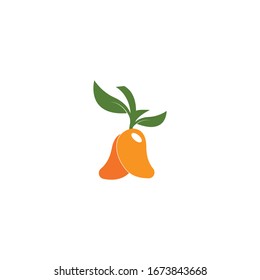 Mango flat image logo vector template illustration design