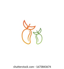 Mango flat image logo vector template illustration design